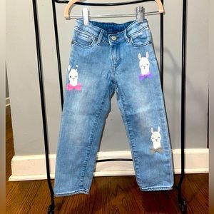 Llama Alpaca Tulle Bow Tie Denim Light Blue straight